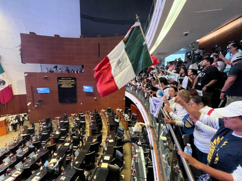 Manifestantes Irrumpen en el Senado de México para Protestar Contra la Reforma Judicial