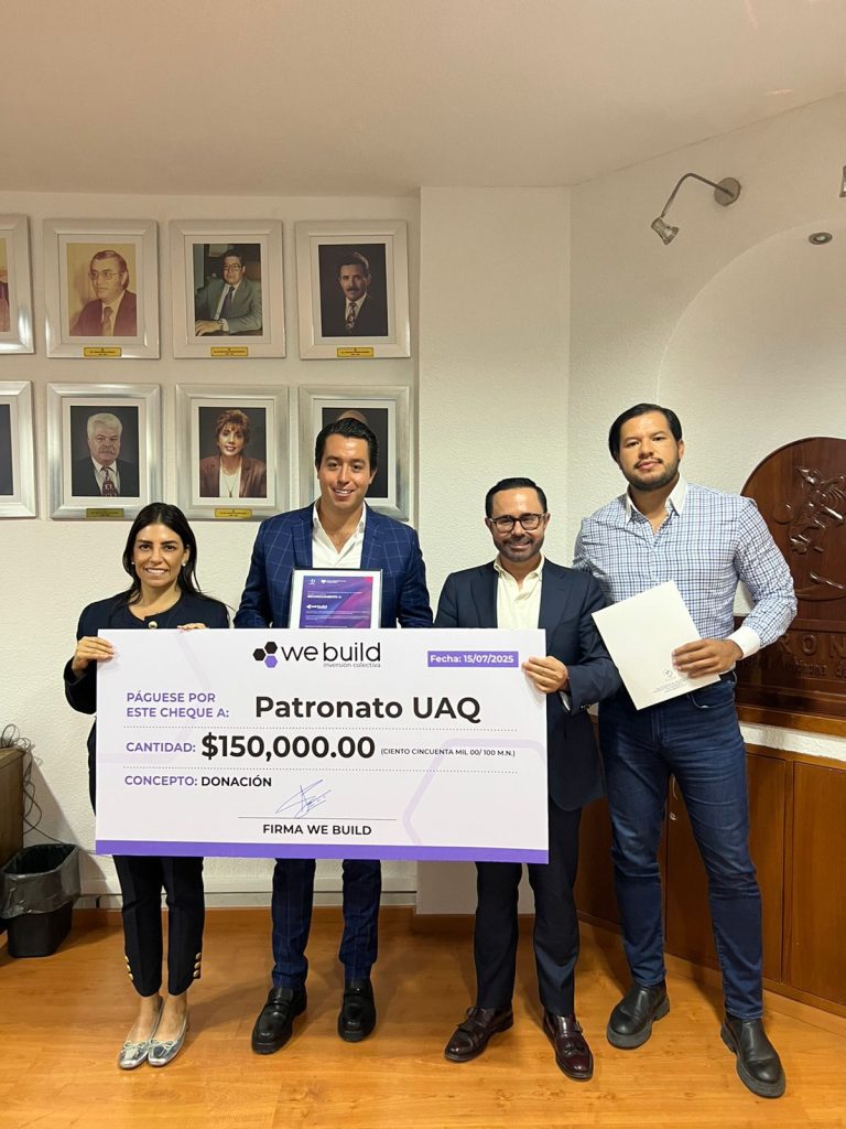 Patronato de la UAQ recibe donativo de We Build para fortalecer proyectos educativos