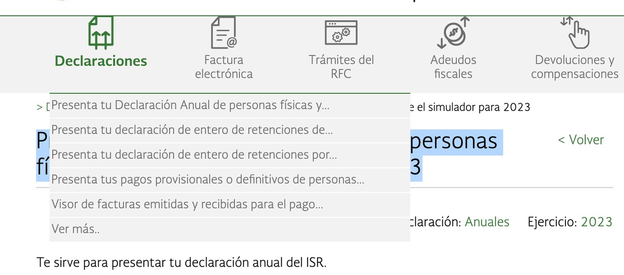 Declaración Anual: Cómo usar el simulador del SAT