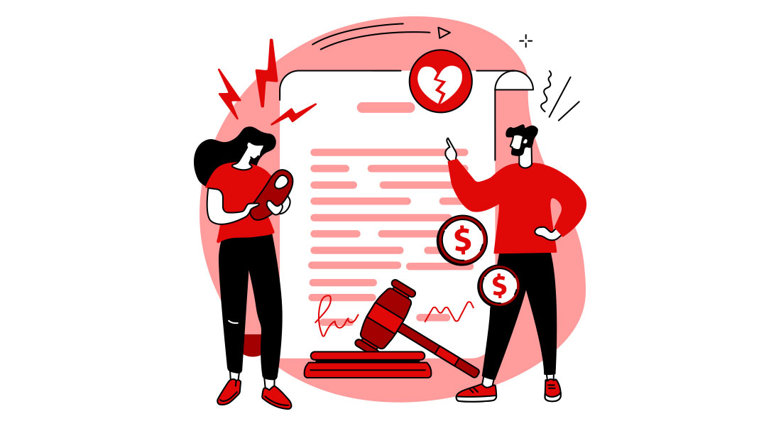 Iconos representando documentos legales y pagos, sobre el cumplimiento de la obligación alimentaria.