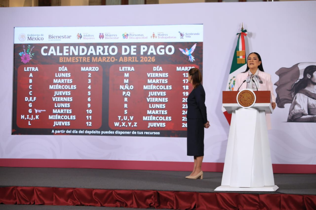 Pensión Bienestar confirma fechas de pago para marzo y abril 2026