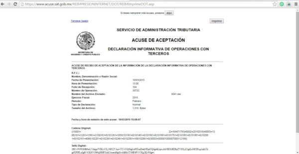 Acuse SAT firmado