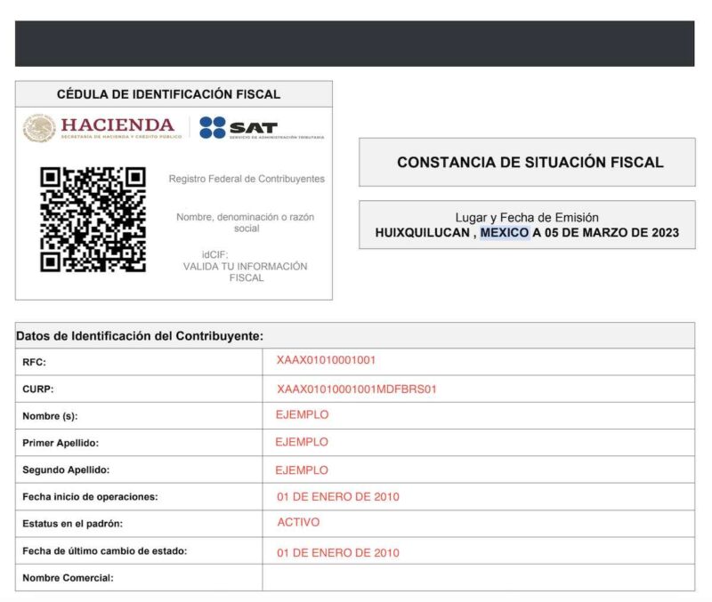 Acuse SAT firmado