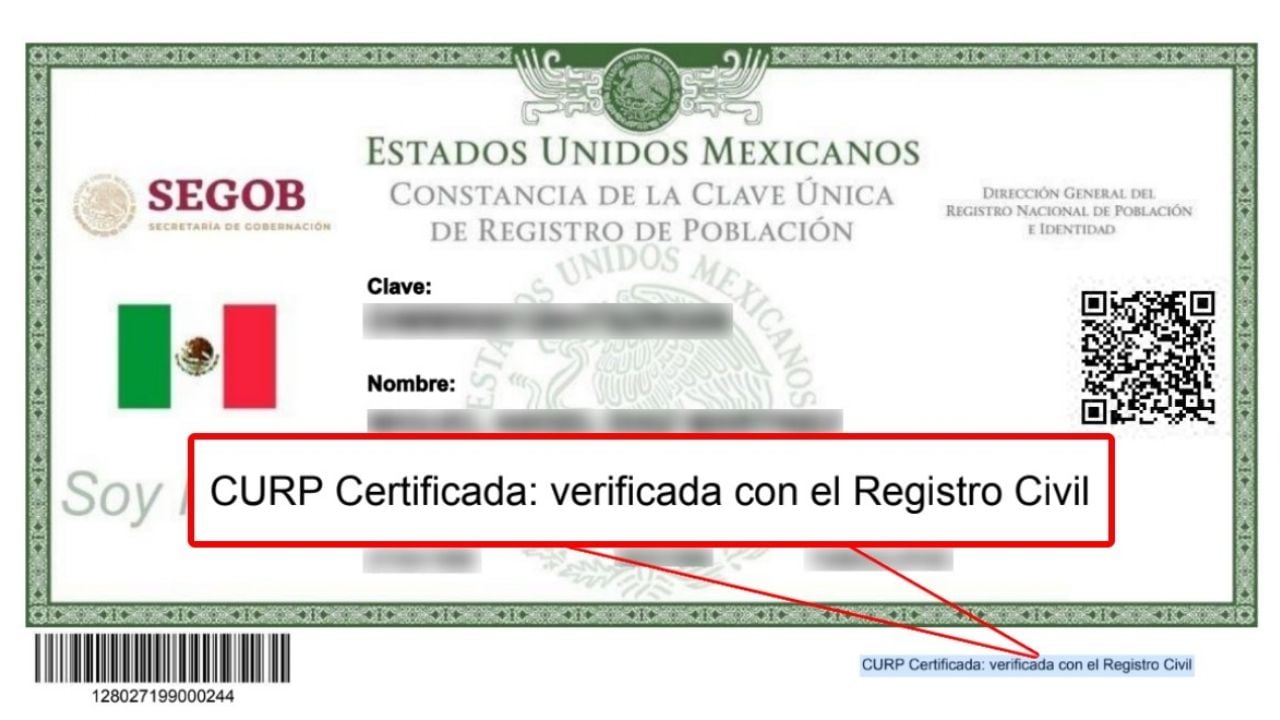 CURP certificada