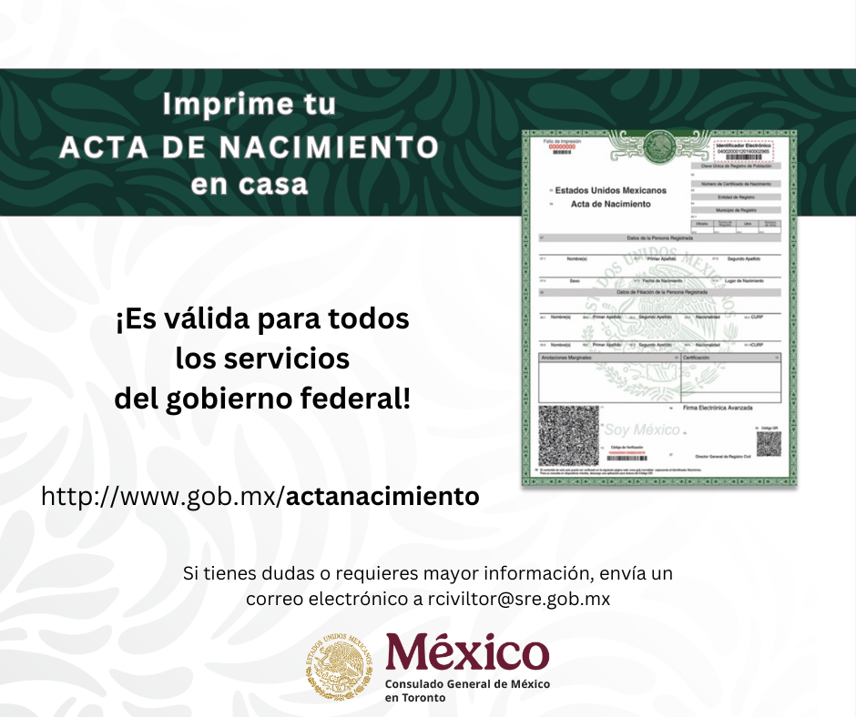 Acta de nacimiento en línea
