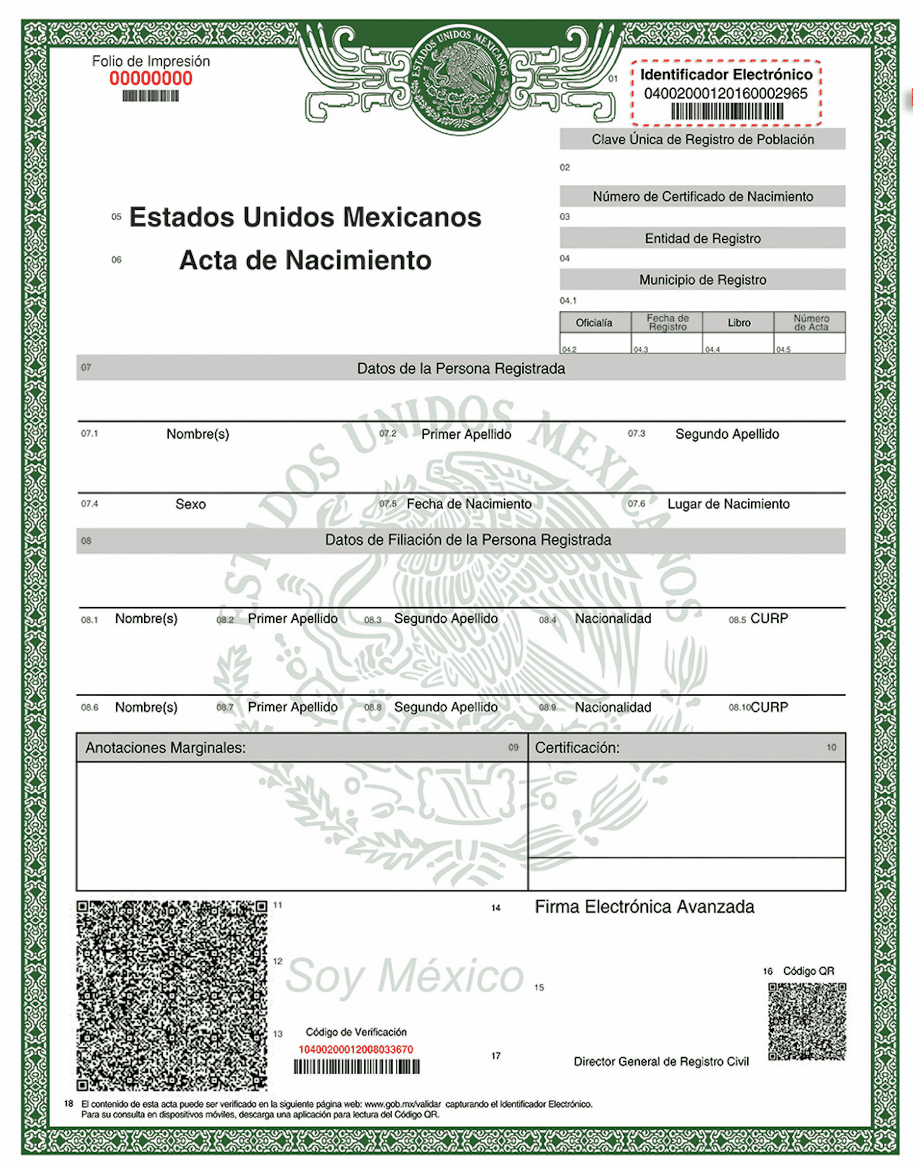 Acta de nacimiento