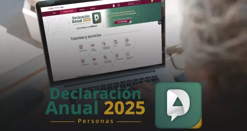 Persona física revisando su saldo a favor en el portal del SAT para la declaración anual de impuestos