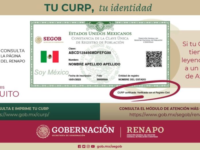 CURP certificada
