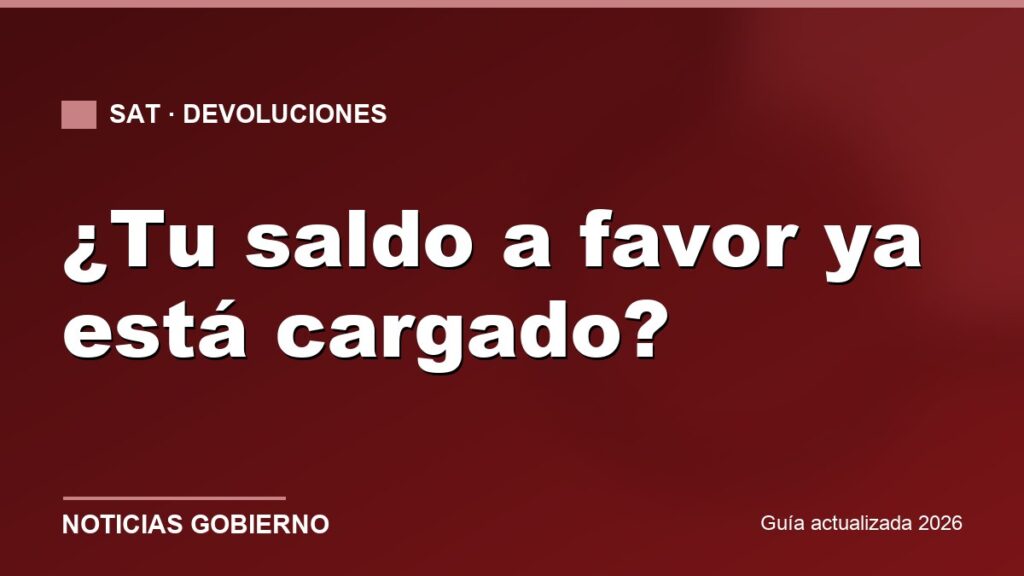Cómo saber si el SAT ya tiene tu saldo a favor cargado para devolución