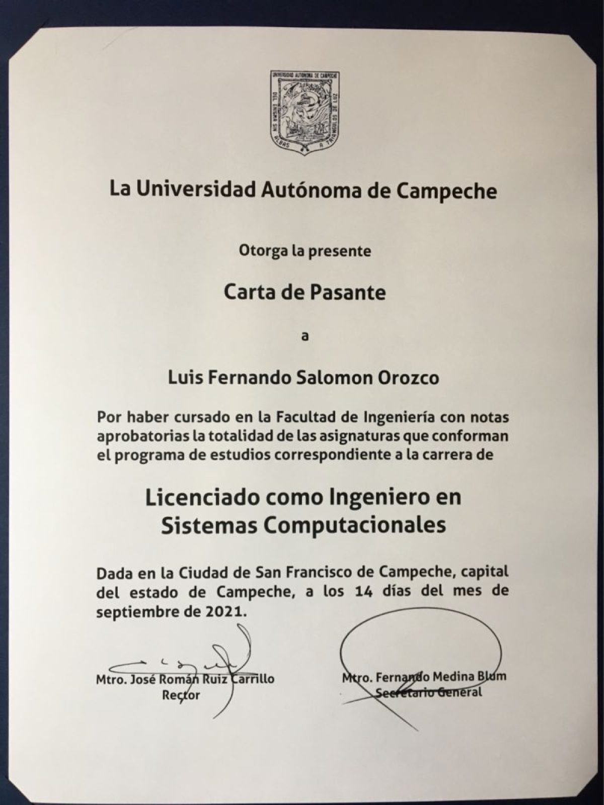 ¿Qué es exactamente la carta de pasante?