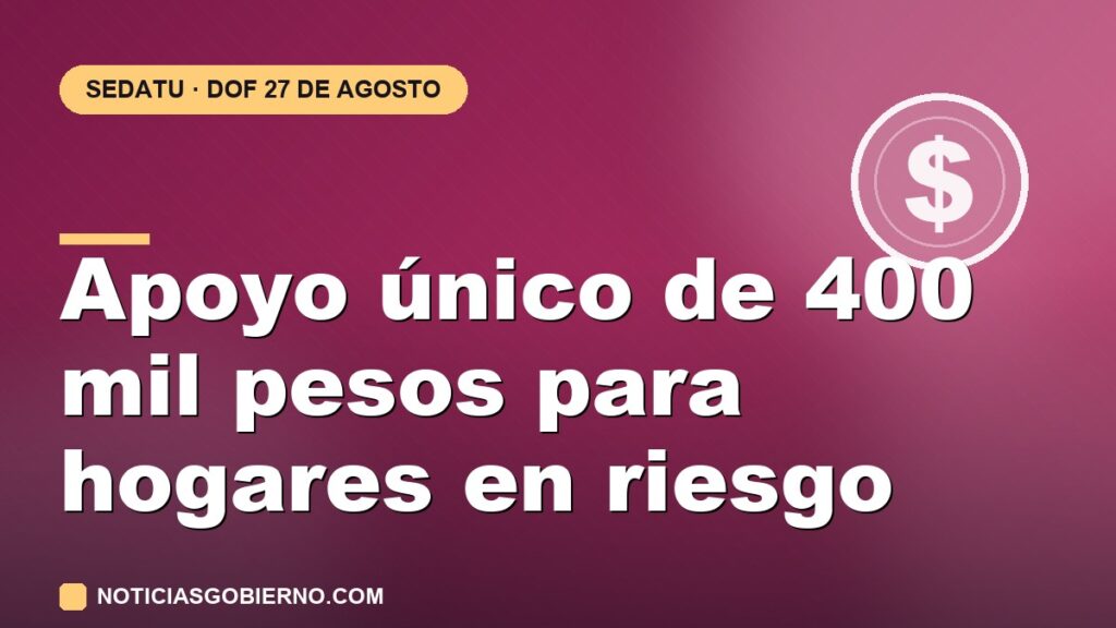 Apoyo único de 400 mil pesos de la SEDATU: quiénes lo reciben por las lluvias de octubre de 2025 y cómo se tramita