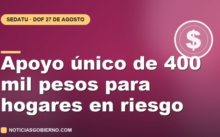 Apoyo único de 400 mil pesos de la SEDATU: quiénes lo reciben por las lluvias de octubre de 2025 y cómo se tramita