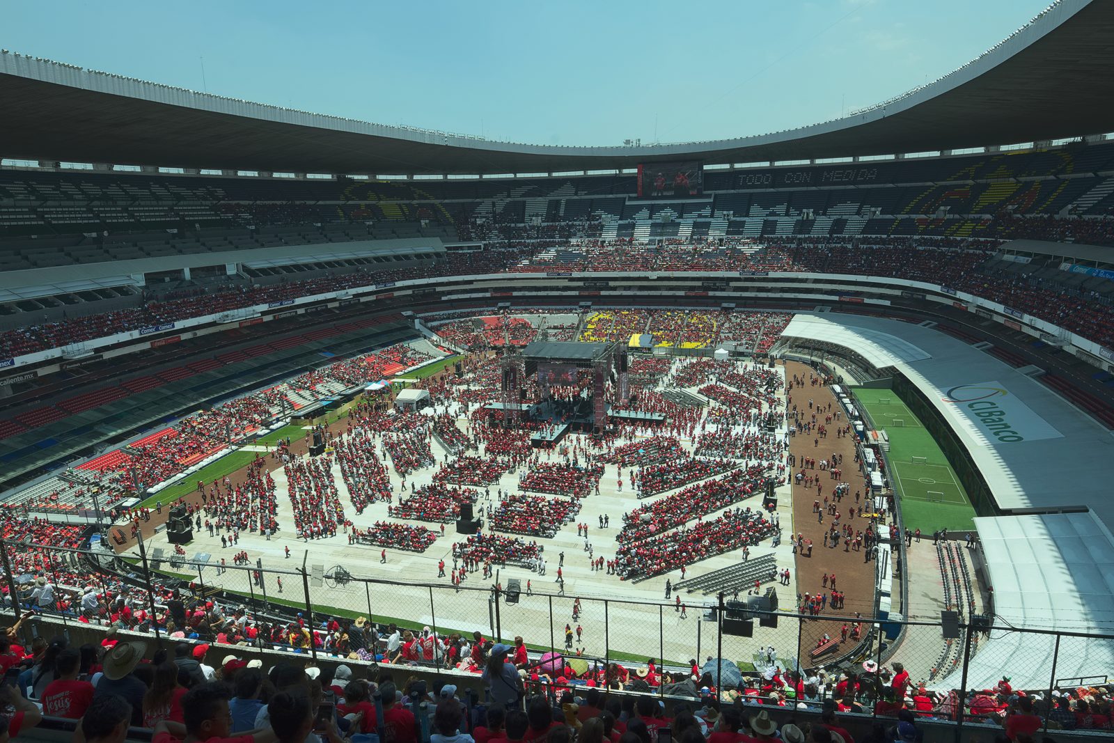 Interior del Estadio Banorte, antes Estadio Azteca, en la Ciudad de México