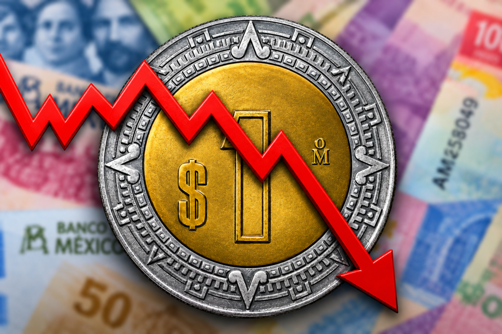 El peso mexicano cae y el dólar supera los 18.60 pesos