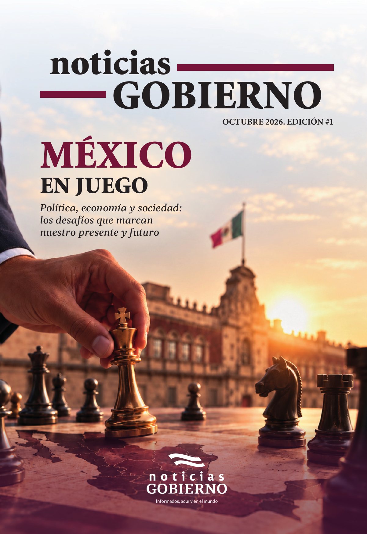 Portada de la revista Noticias Gobierno, edición 1, octubre 2026: México en juego