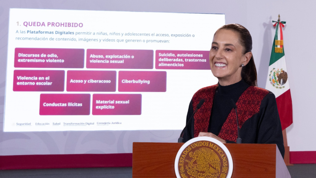 Sheinbaum obliga a plataformas digitales a retirar contenido violento